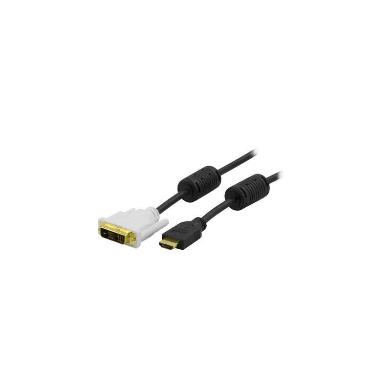 Deltaco HDMI-110 videokaapeli-adapteri 1 m DVI-D Musta