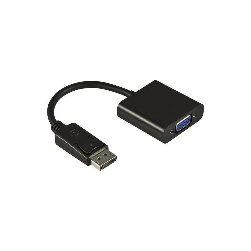 Deltaco DP-VGA7 videokaapeli-adapteri 0,2 m DisplayPort VGA (D-Sub) Musta