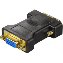 Deltaco DVI-4-K cable gender changer DVI-A VGA(HD15) Musta