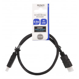 Deltaco HDMI-905 HDMI-kaapeli 0,5 m HDMI-tyyppi A (vakio) Musta