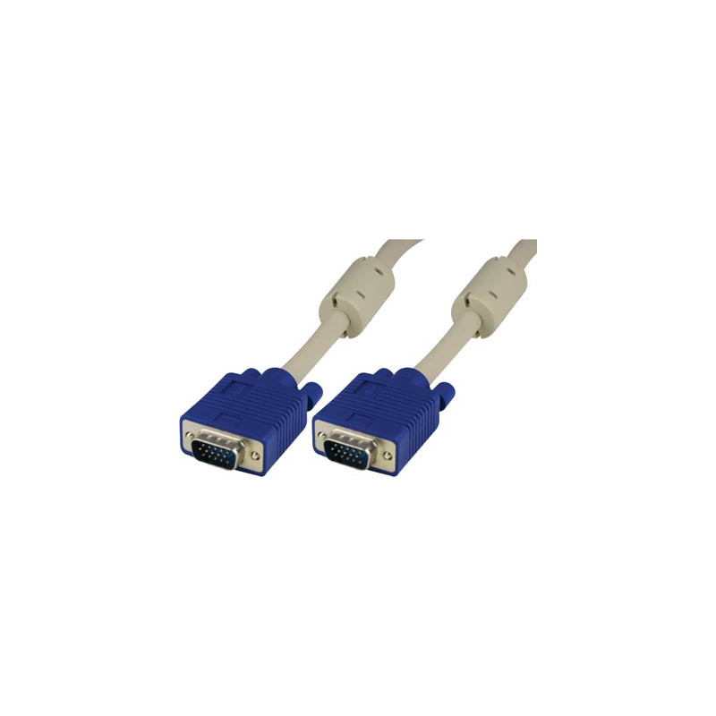 Deltaco RGB HD15 VGA-kaapeli 5 m VGA (D-Sub) Sininen, Harmaa