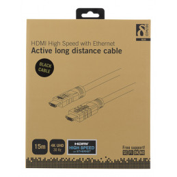 Deltaco HDMI-1150 HDMI-kaapeli 15 m HDMI-tyyppi A (vakio) Musta