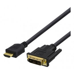 Deltaco HDMI-113D videokaapeli-adapteri 3 m HDMI-tyyppi A (vakio) DVI Musta