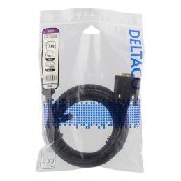 Deltaco HDMI-113D videokaapeli-adapteri 3 m HDMI-tyyppi A (vakio) DVI Musta