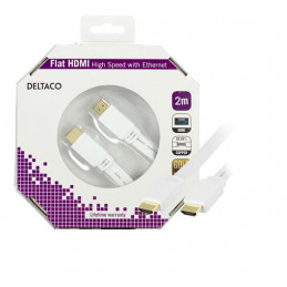 Deltaco HDMI-1020H-K HDMI-kaapeli 2 m HDMI-tyyppi A (vakio) Valkoinen