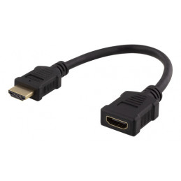 Deltaco HDMI-21F HDMI-kaapeli 0,2 m HDMI-tyyppi A (vakio) Musta