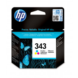 HP 343 Tri-color Inkjet Print Cartridge 1 kpl Alkuperäinen Perusvärintuotto Syaani, Magenta, Keltainen