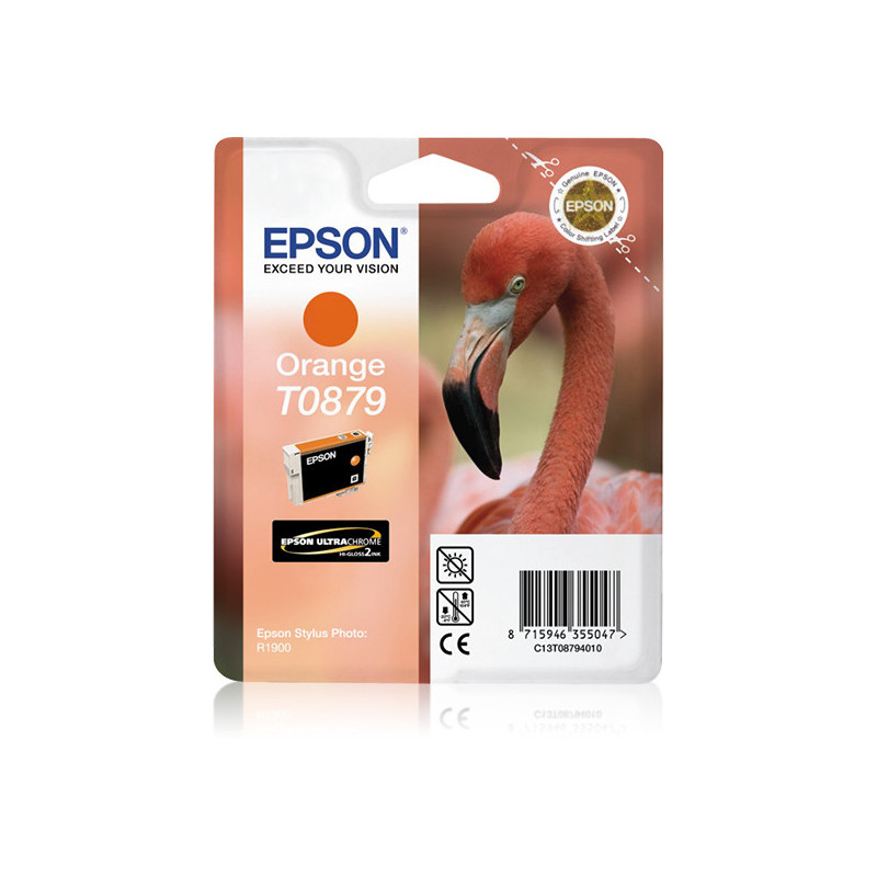 Epson Flamingo Yksittäispakkaus, oranssi T0879 Ultra Gloss High-Gloss 2