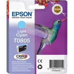 Epson Hummingbird Yksittäispakkaus, vaalea syaani T0805 Claria Photographic -muste