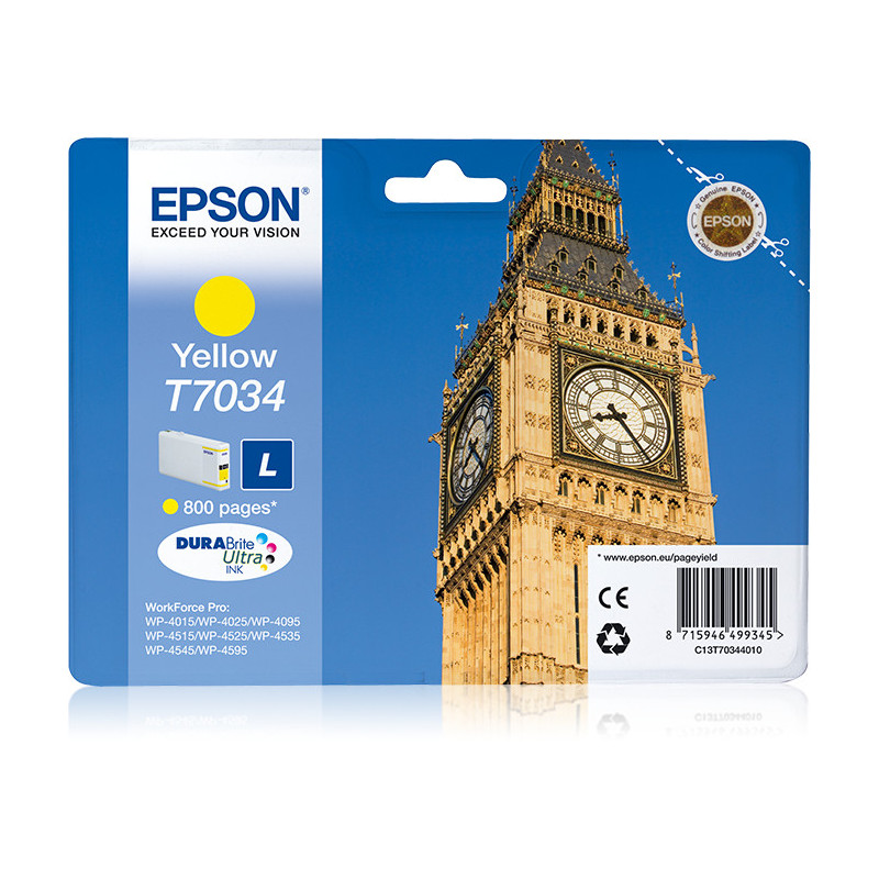 Epson Big Ben WP4000- 4500-sarjojen mustepatruuna L keltainen 0,8k