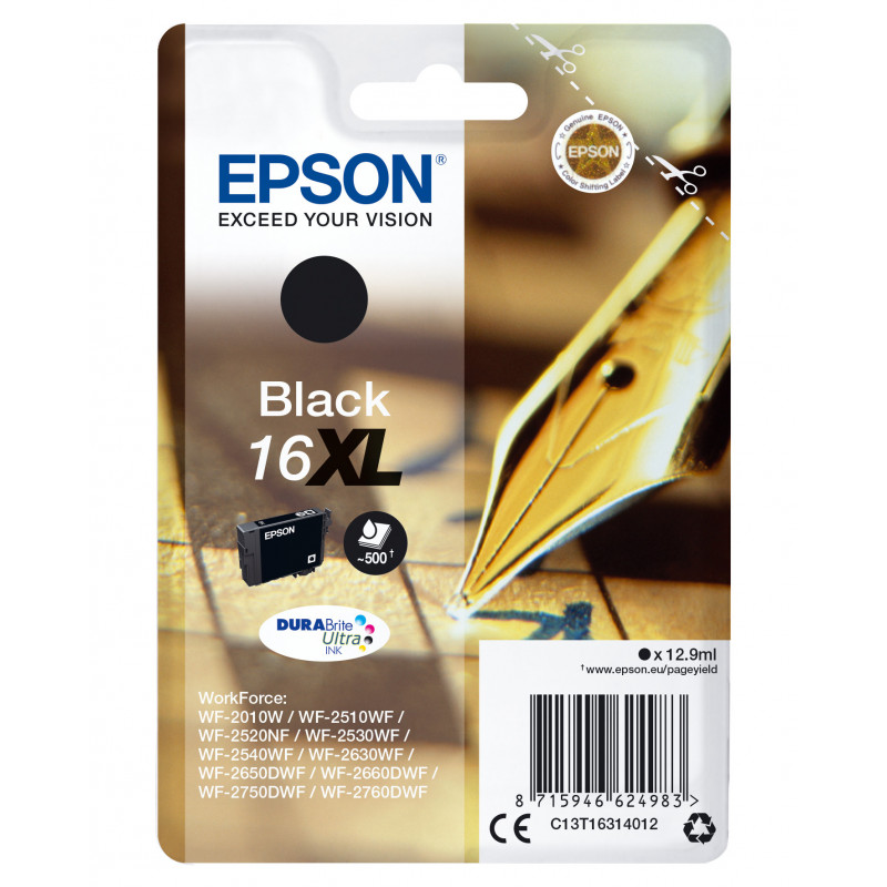 Epson Pen and crossword Yksittäispakkaus, musta 16XL DURABrite Ultra -muste