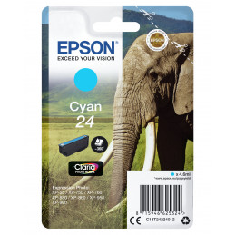 Epson Elephant Yksittäispakkaus, syaani 24 Claria Photo HD -muste