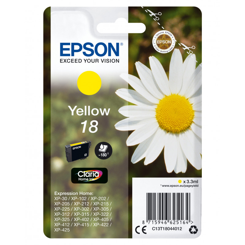 Epson Daisy Yksittäispakkaus, keltainen 18 Claria Home -muste
