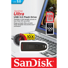 SanDisk Ultra USB-muisti 128 GB USB A-tyyppi 3.2 Gen 1 (3.1 Gen 1) Musta