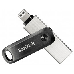 SanDisk iXpand USB-muisti 64 GB USB Type-A   Lightning 3.2 Gen 2 (3.1 Gen 2) Musta, Hopea