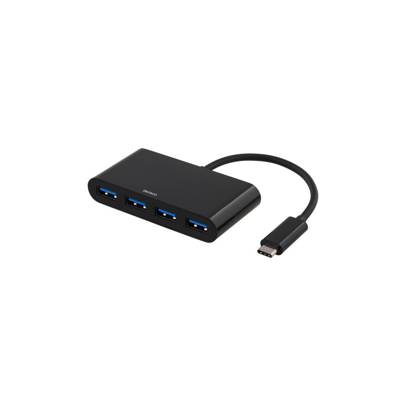 Deltaco USBC-HUB2 keskitin USB 2.0 Type-C 5000 Mbit s Musta