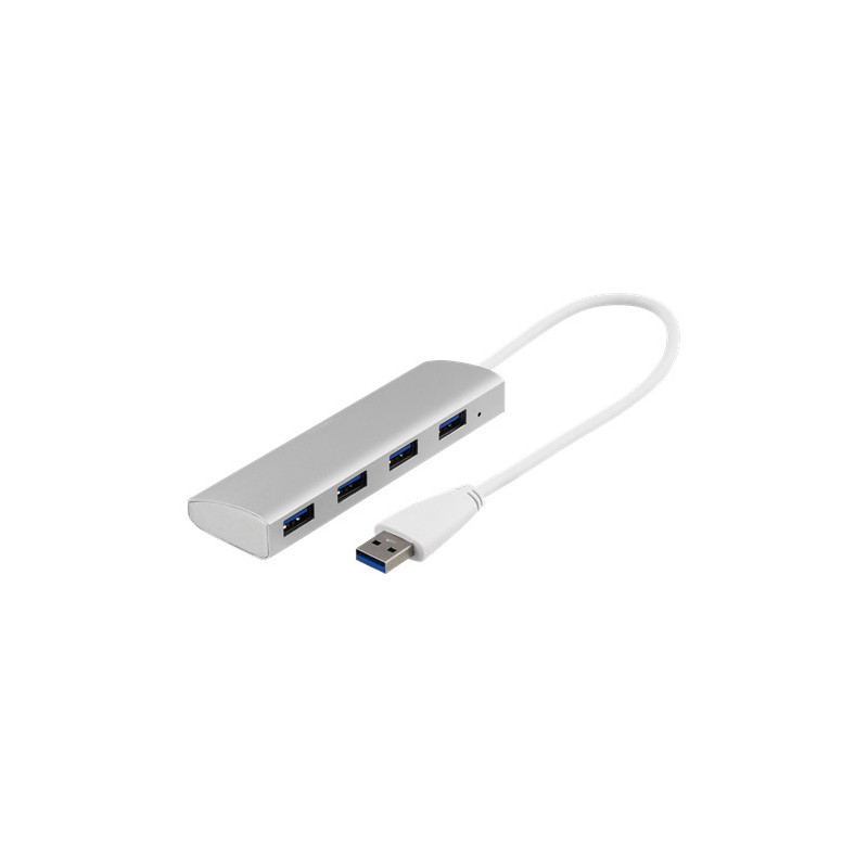 Deltaco UH-484 keskitin USB 3.2 Gen 1 (3.1 Gen 1) Type-A 5000 Mbit s Hopea