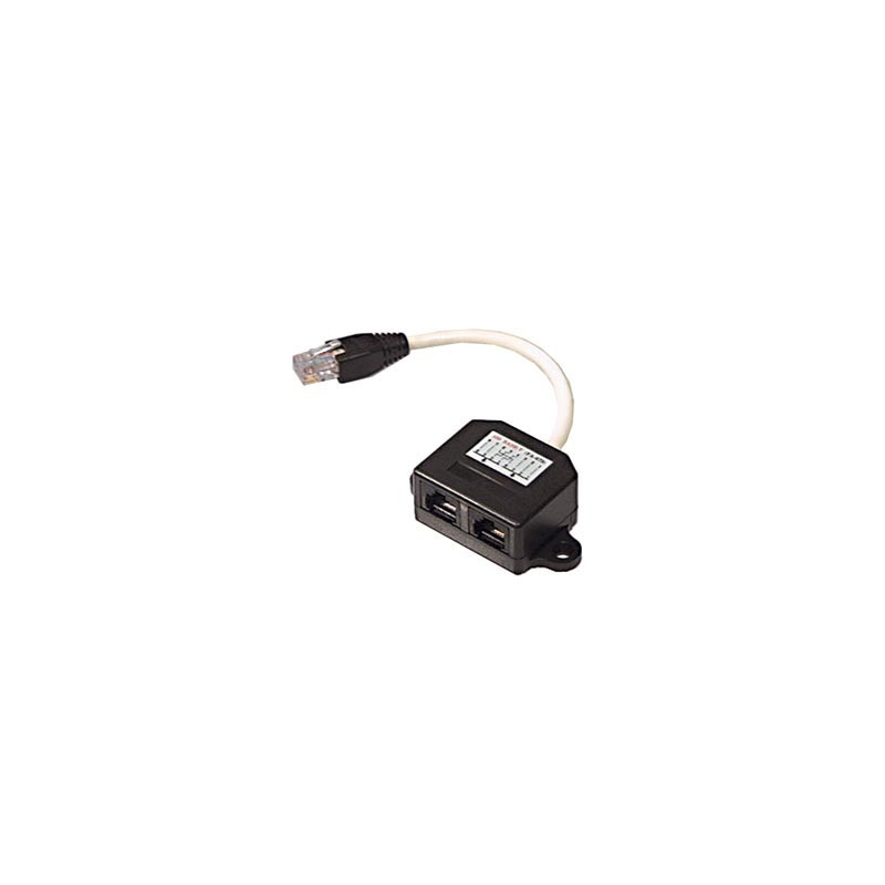 Deltaco 679-U cable gender changer 1x RJ45M 2x RJ45F Musta, Valkoinen