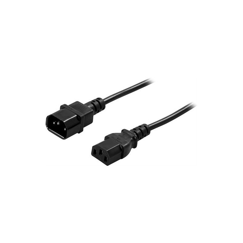 Deltaco DEL-112-50 virtajohto Musta 0,5 m C14 liitin IEC C13