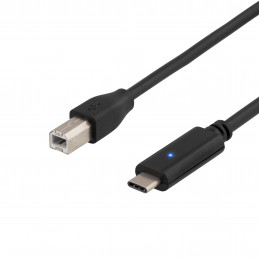 Deltaco USBC-1014 USB-kaapeli 1 m USB 2.0 USB B Musta