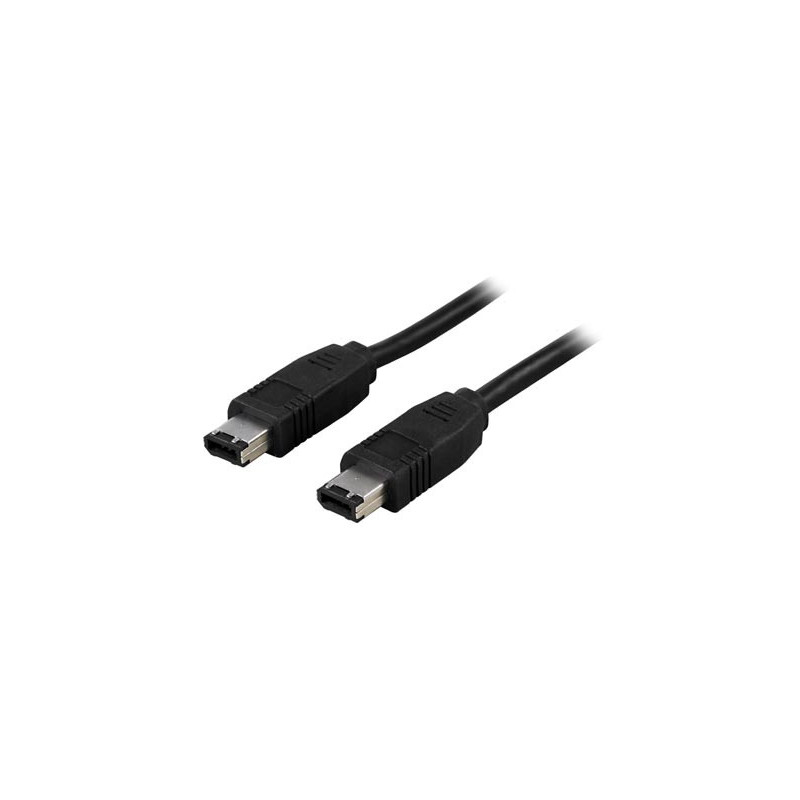 Deltaco FW-2 FireWire-kaapeli 2 m Musta