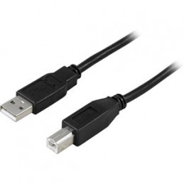 Deltaco USB 2.0 Cable A B, 3m USB-kaapeli USB A USB B Musta