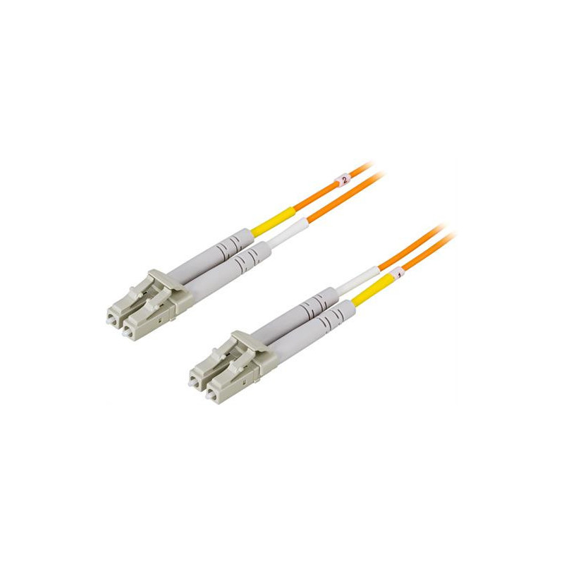 Deltaco Fibre Optic Cables valokuitukaapeli 3 m 2x LC LSZH OM1 Oranssi