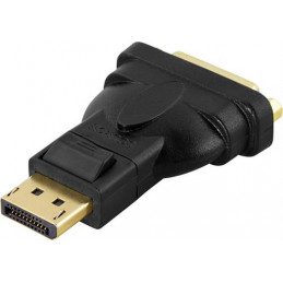 Deltaco DP-DVI-K cable gender changer DisplayPort DVI-D Musta