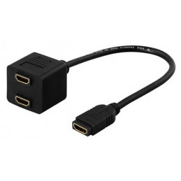 Deltaco HDMI-13 videokaapeli-adapteri 0,1 m 19-pin HDMI 2 x HDMI Musta