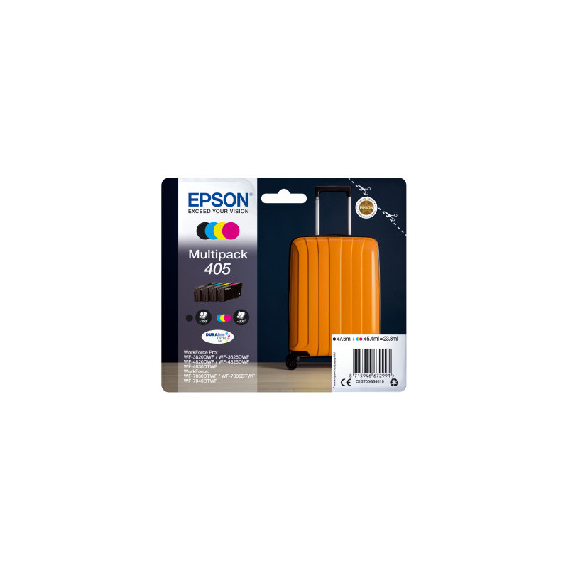 Epson 405 DURABrite Ultra Ink 4 kpl Alkuperäinen Musta, Sininen, Syaani, Keltainen
