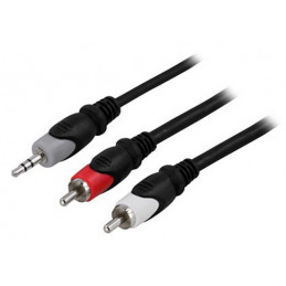 Deltaco MM-139 audiokaapeli 1 m 3.5mm 2 x RCA Monivärinen