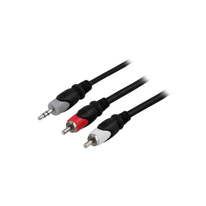 Deltaco MM-139 audiokaapeli 1 m 3.5mm 2 x RCA Monivärinen