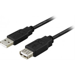 Deltaco USB2-14S USB-kaapeli 5 m USB 2.0 USB A Musta