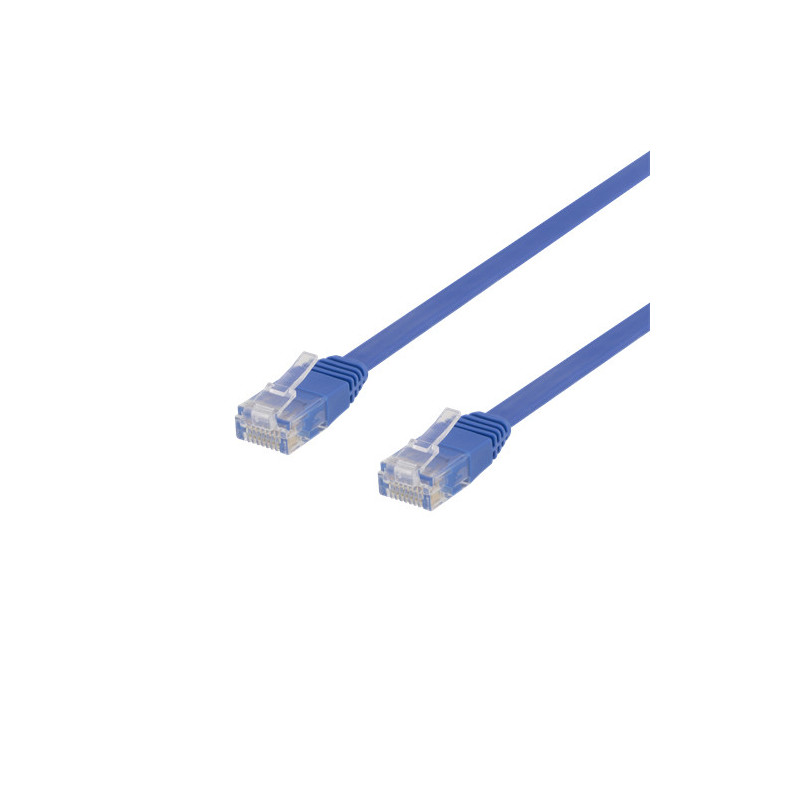 Deltaco TP-60B-FL verkkokaapeli Sininen 0,5 m Cat6 U UTP (UTP)