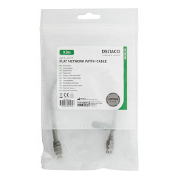 Deltaco TP-603-FL verkkokaapeli Harmaa 0,3 m Cat6 U FTP (STP)