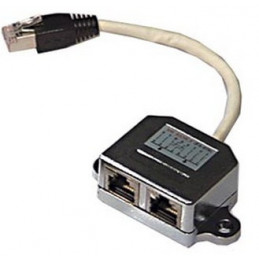 Deltaco 679-F cable gender changer RJ45 2x RJ45 Musta, Metallinen, Valkoinen