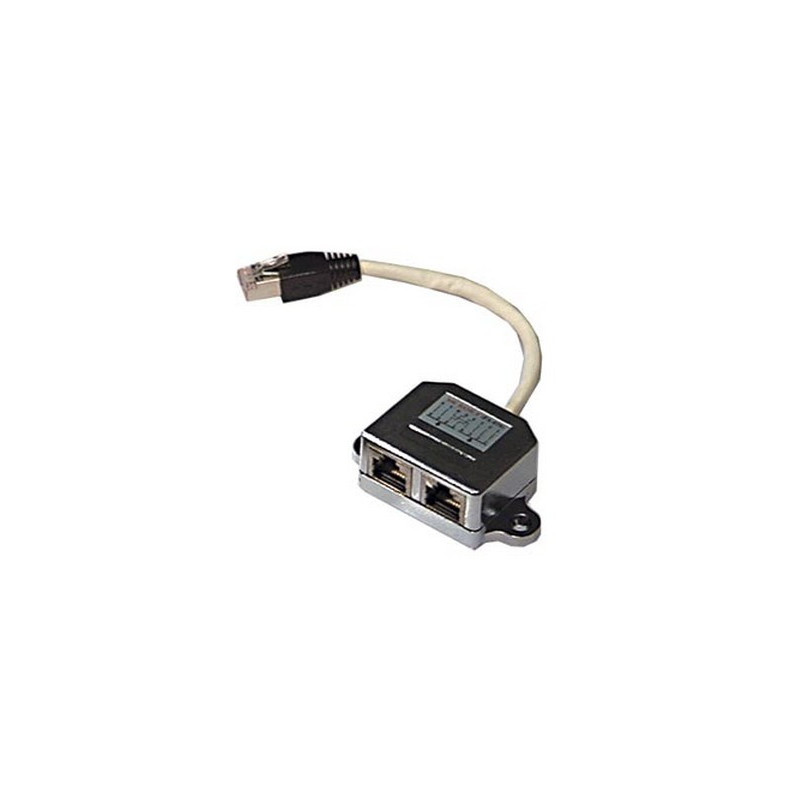 Deltaco 679-F cable gender changer RJ45 2x RJ45 Musta, Metallinen, Valkoinen