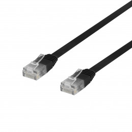 Deltaco TP-603S-FL verkkokaapeli Musta 0,3 m Cat6 U UTP (UTP)