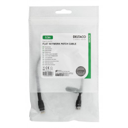 Deltaco TP-603S-FL verkkokaapeli Musta 0,3 m Cat6 U UTP (UTP)