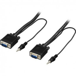 Deltaco RGB HD15 20 m VGA (D-Sub) + 3.5mm Musta