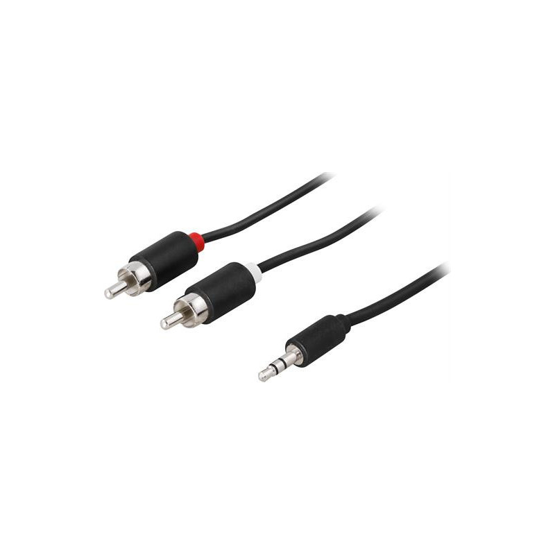 Deltaco MM-142A audiokaapeli 5 m 2 x RCA 3.5mm Musta