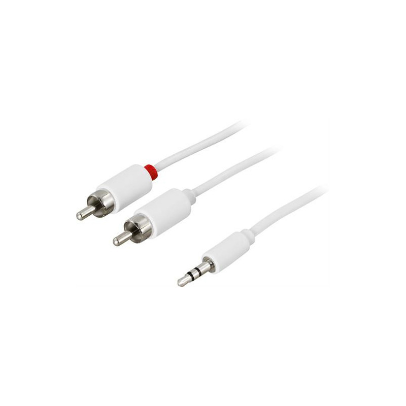 Deltaco MM-142B audiokaapeli 5 m 2 x RCA 3.5mm Valkoinen