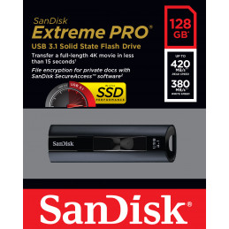 SanDisk Extreme Pro USB-muisti 128 GB USB A-tyyppi 3.2 Gen 1 (3.1 Gen 1) Musta