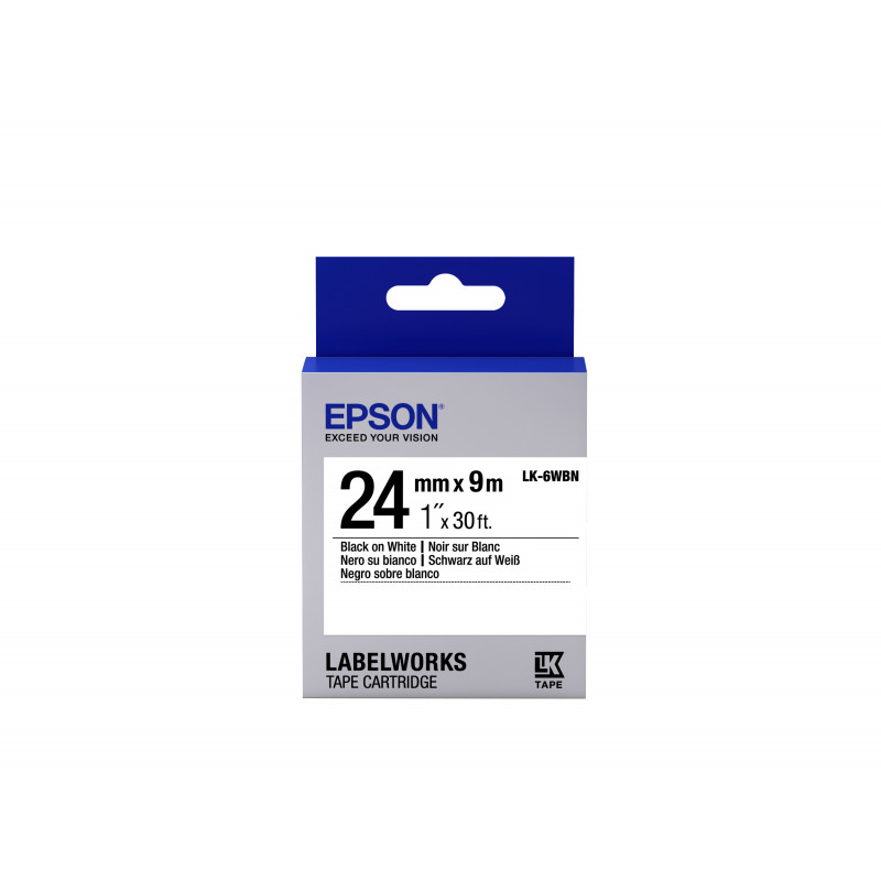Epson tarrakasetti vakio - LK-6WBN vakio musta valk. 24 9