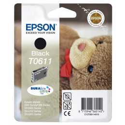 Epson Teddybear Yksittäispakkaus, musta T0611 DURABrite Ultra -muste