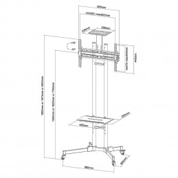 Newstar PLASMA-M1700E kyltin näyttökiinnike 177,8 cm (70") Musta