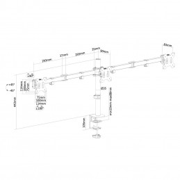Newstar FPMA-D550D3 68,6 cm (27") Puristin Läpipultattu Musta