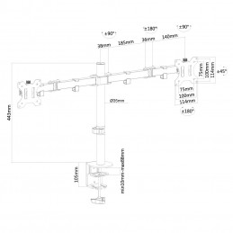 Newstar FPMA-D550D 81,3 cm (32") Puristin Läpipultattu Musta