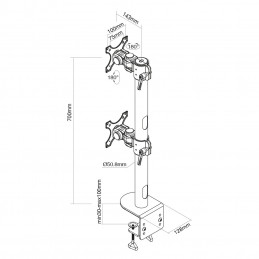 Newstar FPMA-D960DVPLUS 124,5 cm (49") Puristin Musta