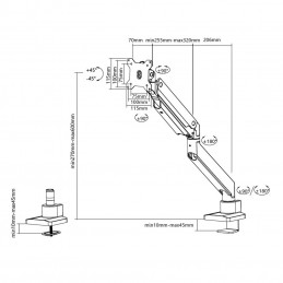 Newstar NM-D775PLUS 124,5 cm (49") Puristin Läpipultattu Musta